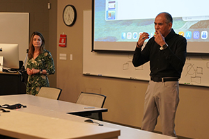 Two people from Chickpea and Bean talking