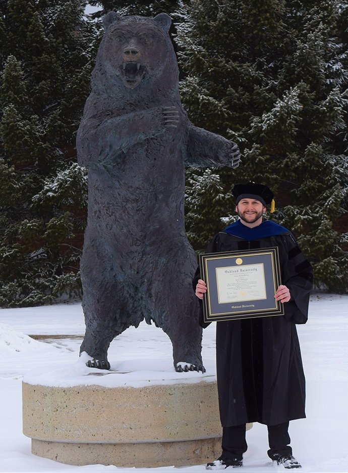Image of Steven Thrush on the day of his doctorate graduation.
