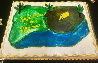 a cake featuring camping