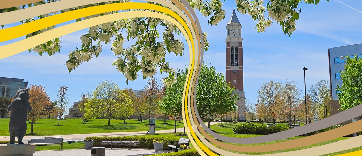 Elliott Tower and other buildings at Oakland University