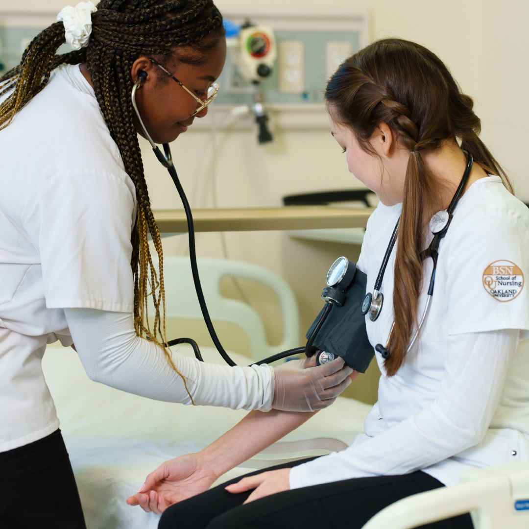 Two Nursing students working together