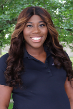 A professional headshot of Sharise Lucas-Perry in a black Oakland University shirt.