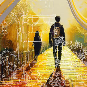 person walking on a path