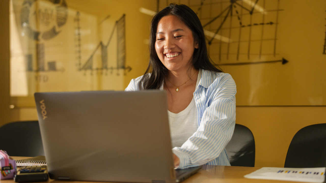 Student at laptop